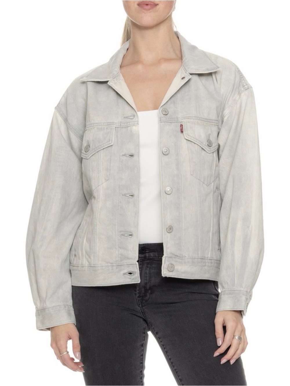 Levi's Women's Pale Gray Denim Trucker Jacket